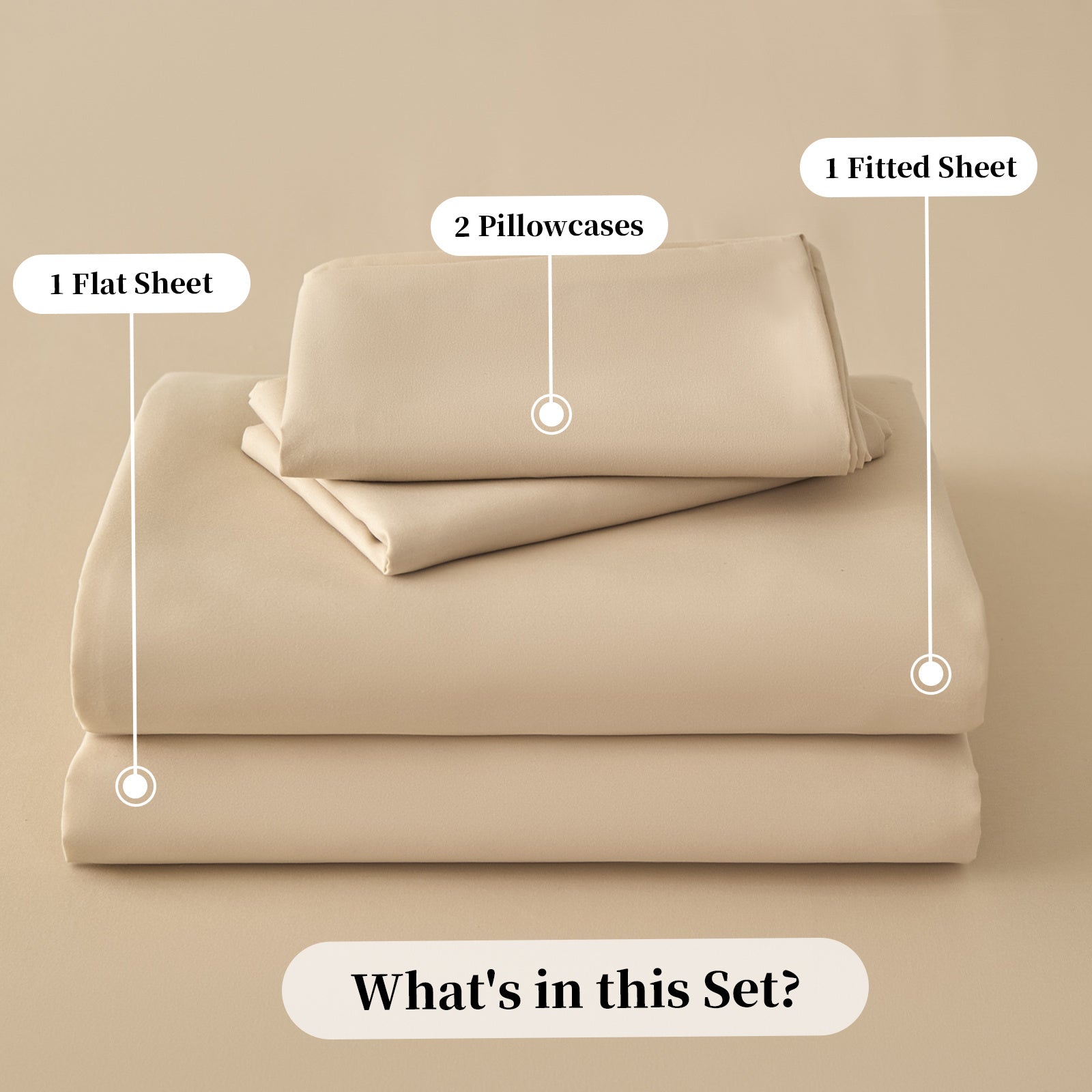 4pcs Bed Sheet Set Fitted Sheet Set - with Storage Bags, Up to 18\