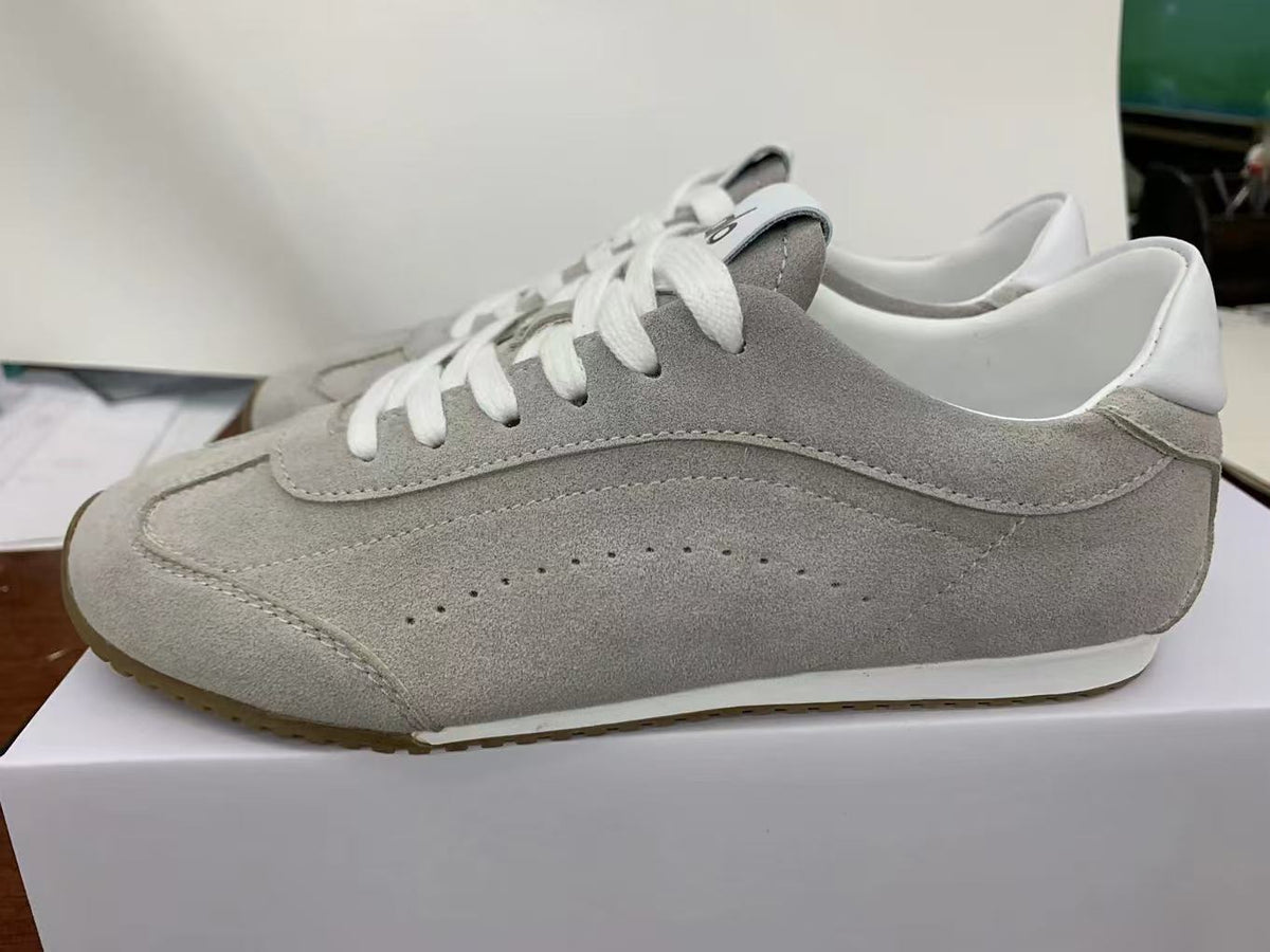 Alo Gray Low-Top Lace-Up Sneakers