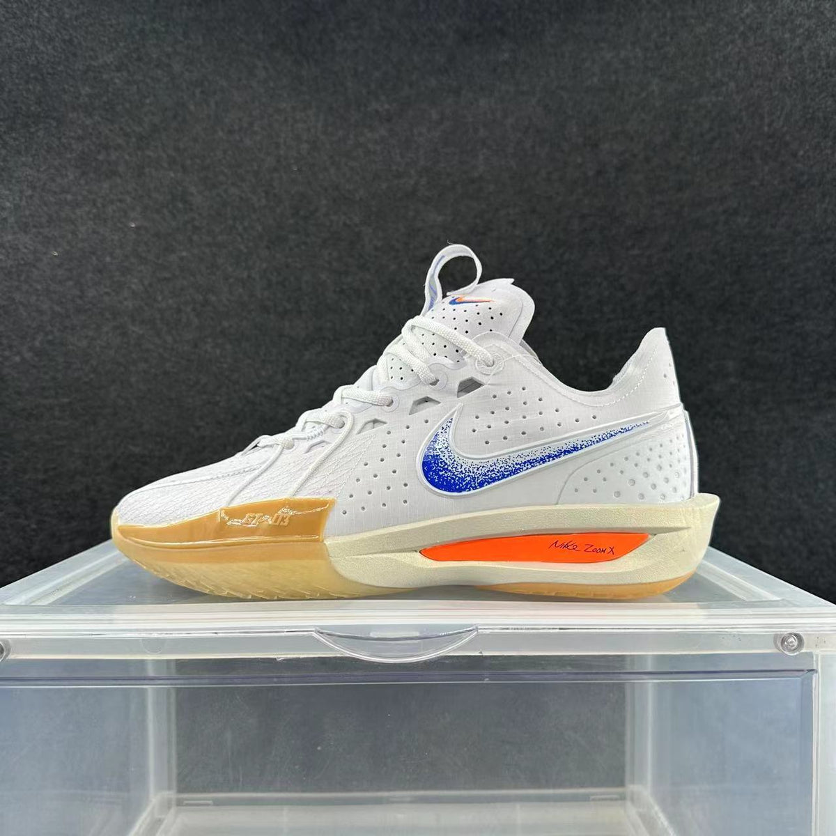 Nike ZoomX Basketball Shoes White Brown Blue