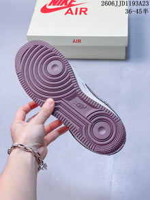 Nike Air Force 1 Low White and Burgundy Sneakers