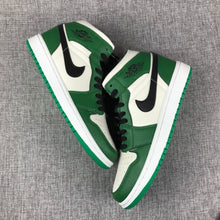 Jordan 1 Mid White Green Black Sneakers 852542-301