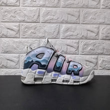 Nike Air More Uptempo Sunset Sneakers in Lavender and Blue