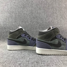 Jordan 1 Mid Gray Purple Sneakers 852842-203