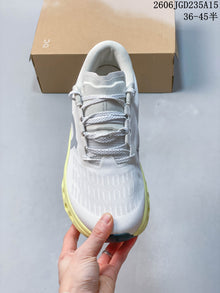 On Cloudmonster 3 Running Shoes, White and Volt Yellow