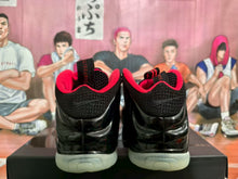 Nike Foamposite Sneakers Black Red Glow Sole