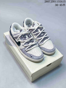 Nike SB Dunk Low Sneakers in White, Gray and Navy Styles