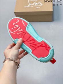 Christian Louboutin Astroloubi Leather Low-Top Sneakers, Blue