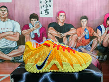 Nike Mismatched Basketball Sneakers Orange Yellow Blue Black