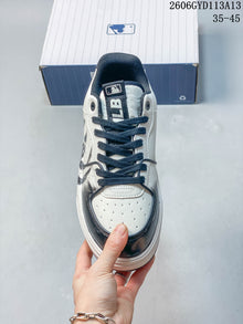 MLB NY Graffiti Platform Sneakers, White and Navy