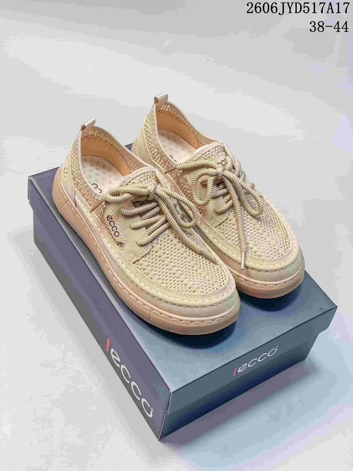 ECCO Mesh Lace-Up Sneakers, Beige, 06JYD517A17