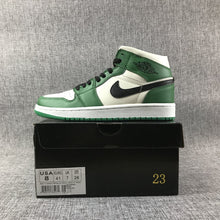 Jordan 1 Mid White Green Black Sneakers 852542-301