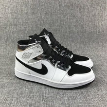 Jordan Air Jordan 1 Mid White Black Metallic Silver Sneakers
