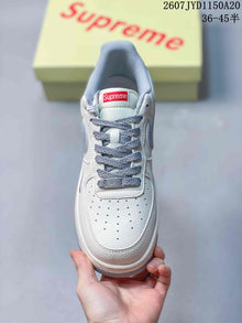 Nike Air Force 1 '07 Low White Grey Supreme Logo Sneakers