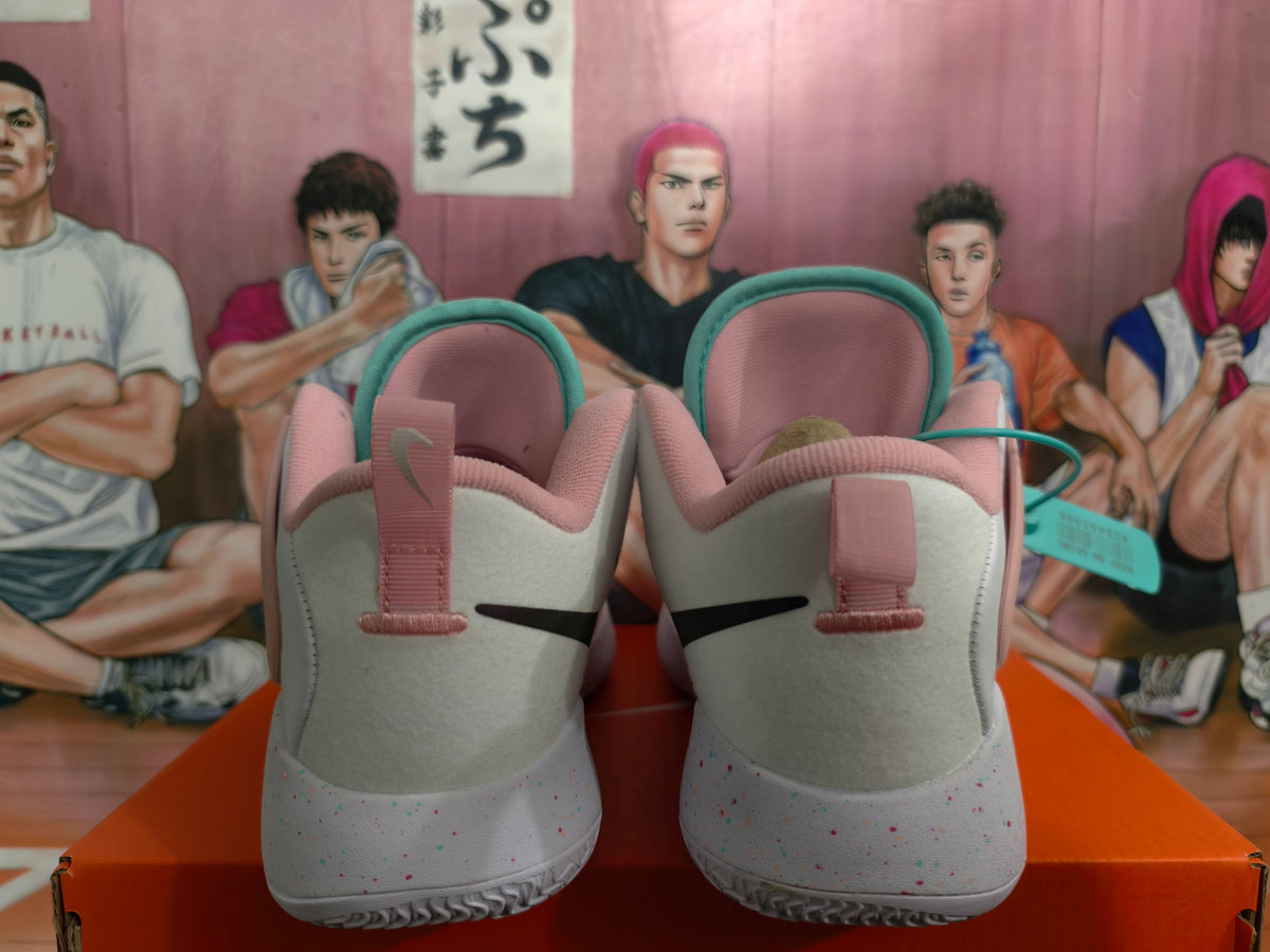 Nike Basketball Shoes in White, Pink, and Purple