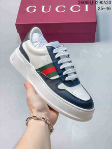 Gucci Chunky Low-Top Lace-Up Sneakers, White and Navy