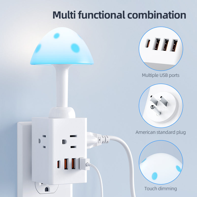Desk Lamp Designed Like a Mushroom, Featuring USB Ports And Multifunctional LED Lighting, Ideal for Reading in Bedrooms, Studies, Or Dorms