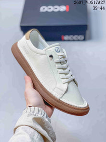 ECCO Men's Leather Sneakers White with Gum Sole 2607JVD517A27