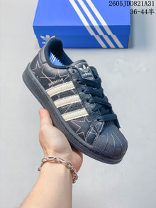 adidas Superstar Sneakers in Charcoal with Star Stitching