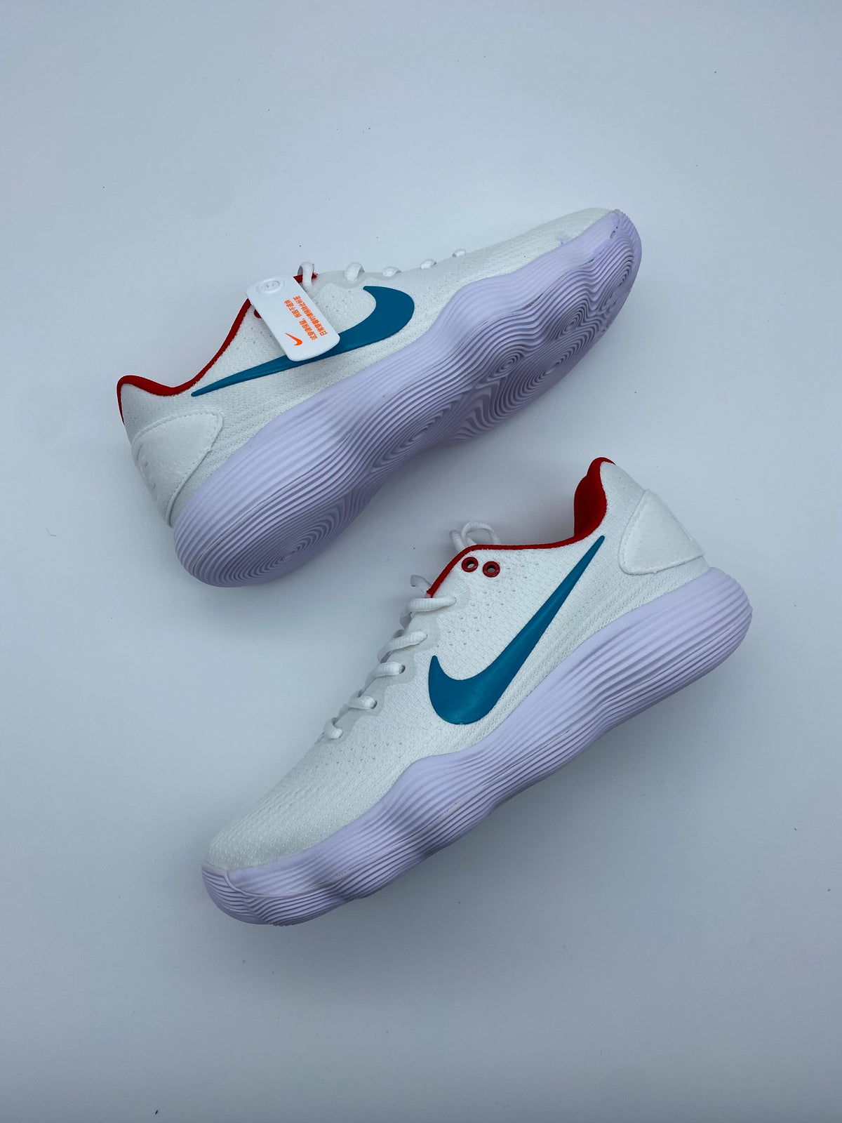 Nike Dragon Year White Basketball Shoes with Teal Swoosh
