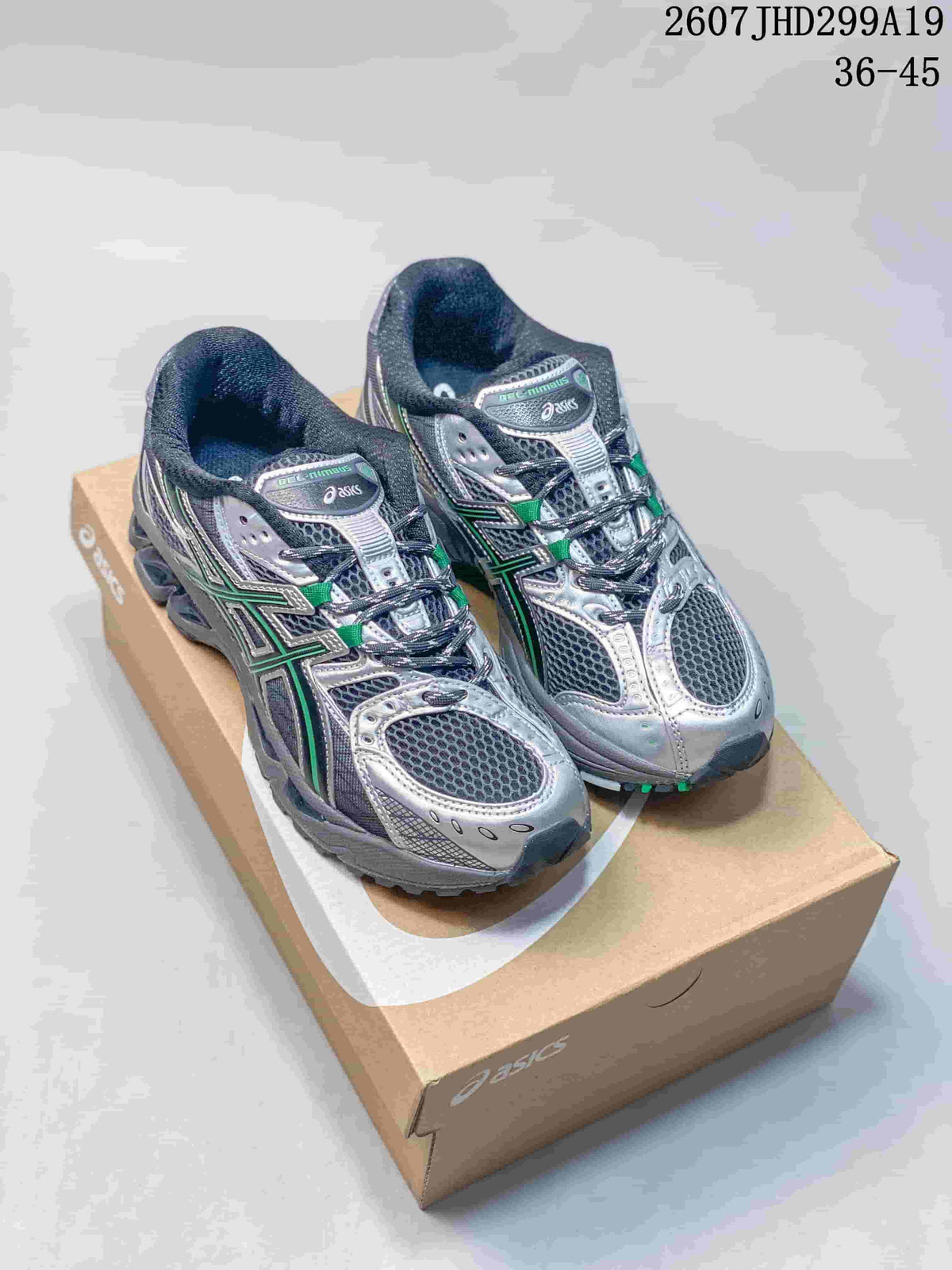 ASICS Gel-Nimbus 10.1 Silver Green Retro Running Sneakers