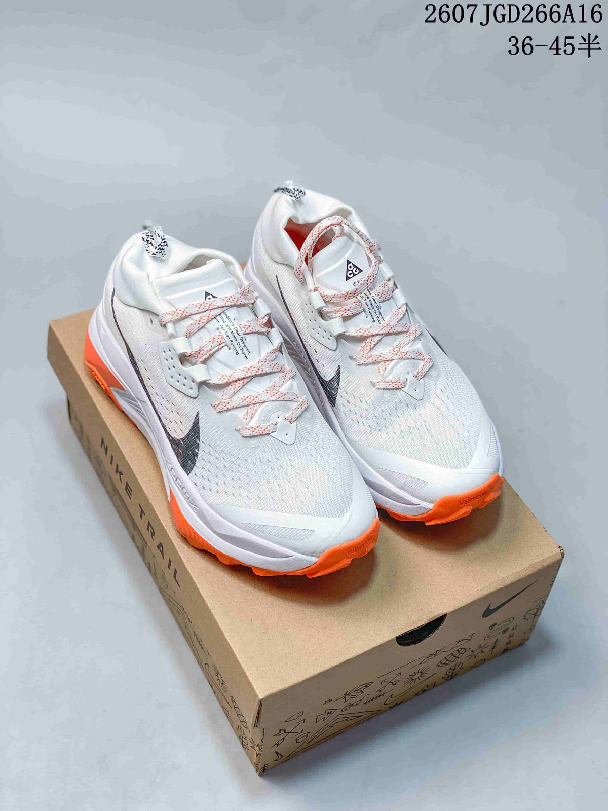 Nike ACG Zegama Trail Running Shoes White Orange