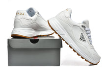 Prada White Low-Top Sneakers with Gum Sole