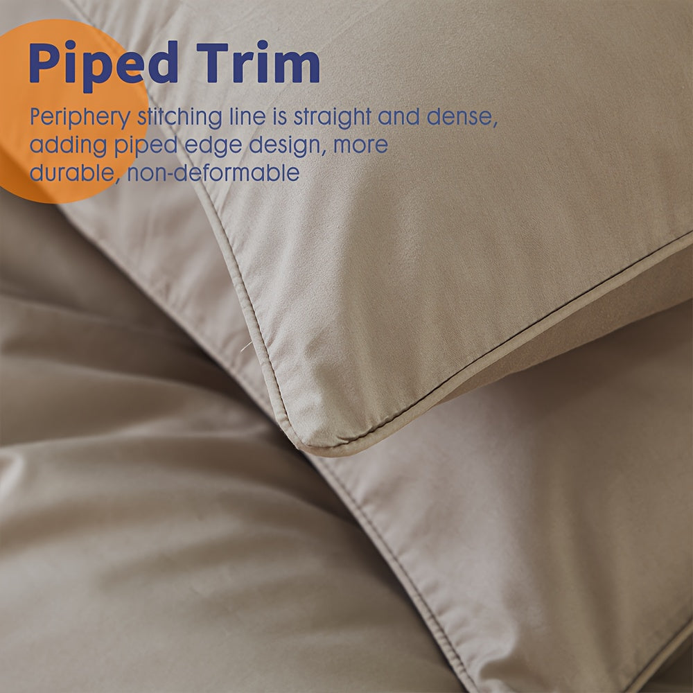 3pcs 100% Polyester Fitted Sheet Set, (1*Fitted Sheet + 2*Pillowcases, Without Core), Deep Pocket Up to 18\