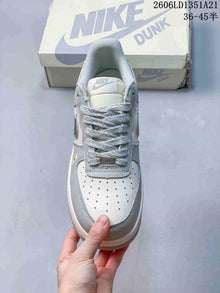 Nike Air Force 1 Low Sneakers in White, Gray and Green