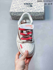 Air Jordan 1 Low White Brown Red Sneakers