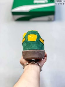 PUMA Palermo Leather Green and Yellow Sneakers