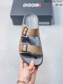 ECCO Double-Buckle Sandals Brown Black 2607JJD517A17