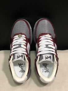 BAPE STA Low-Top Sneakers Burgundy White Gray
