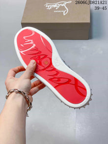Christian Louboutin Louis Junior Spikes Silver Low-Top Sneakers