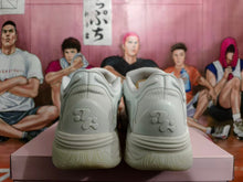 White Basketball Sneakers with Sculpted Sole