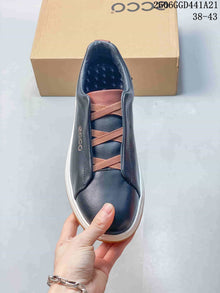 ECCO Casual Sneakers, Navy and Brown, Style 2606GGD441A21