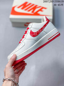 Nike Air Force 1 Low White Red Sneakers 2607JDD1359A19