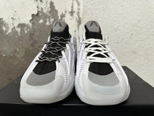 White and Black Sculpted High-Top Sneakers