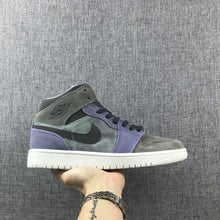 Jordan 1 Mid Gray Purple Sneakers 852842-203