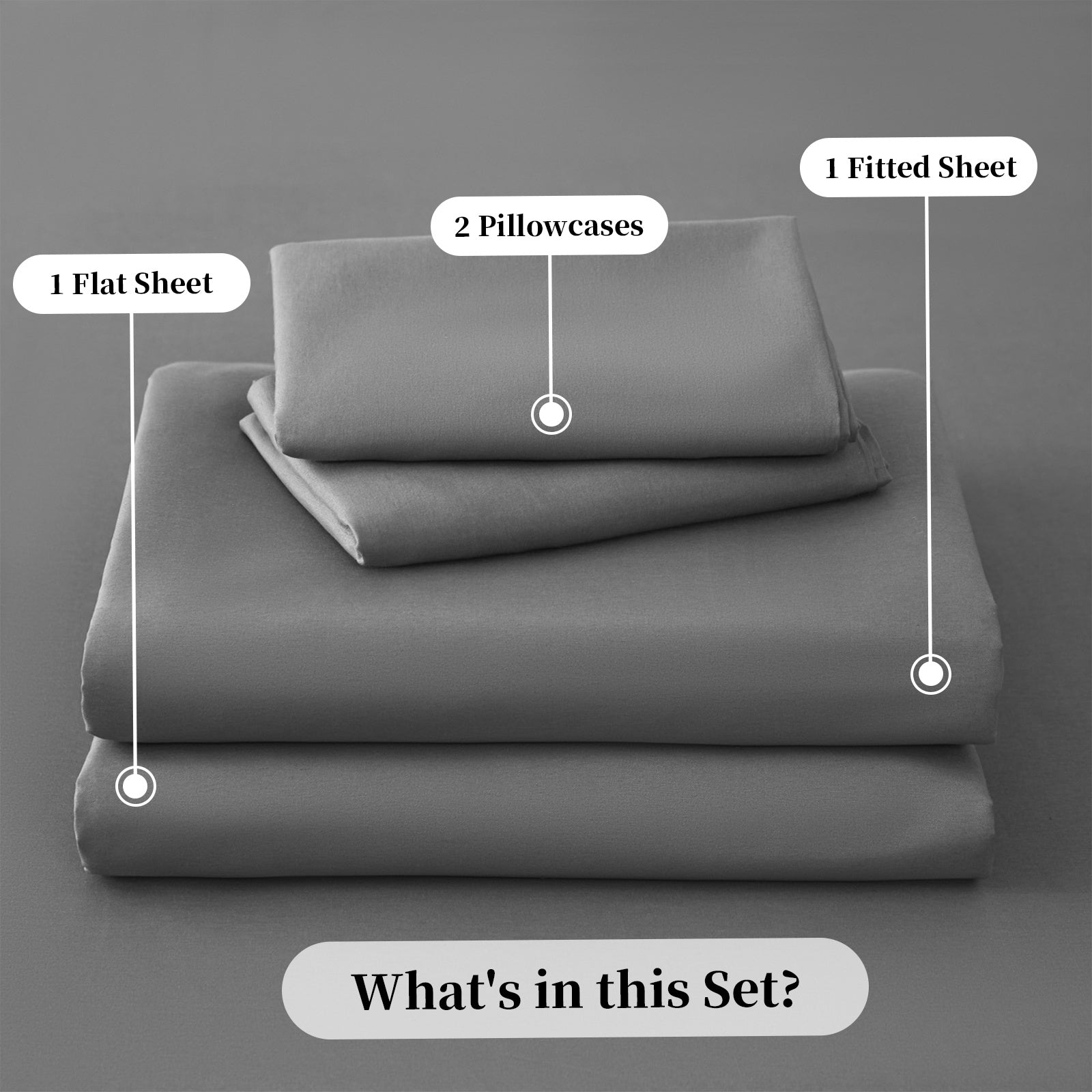 4pcs Bed Sheet Set Fitted Sheet Set - with Storage Bags, Up to 18\