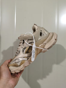 Open-Panel Sneakers in White or Light Apricot