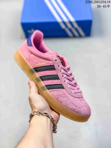 Adidas Gazelle Pink Suede-Style Sneakers with Gum Sole
