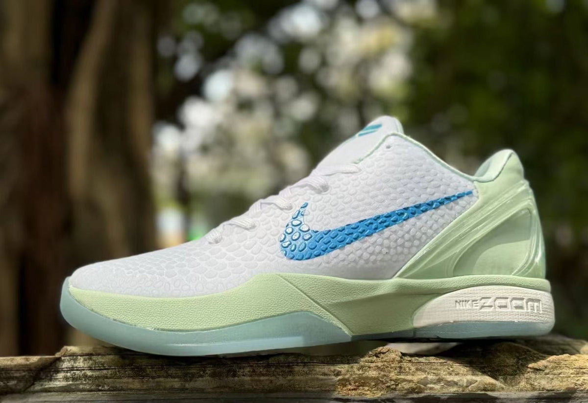 Nike Kobe 6 Haliburton PE Basketball Shoes, White and Green