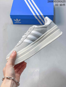 Adidas Originals Gazelle Bold W Grey White Platform Sneakers