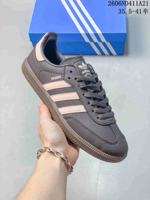 adidas Samba Low-Top Sneakers in White and Pink