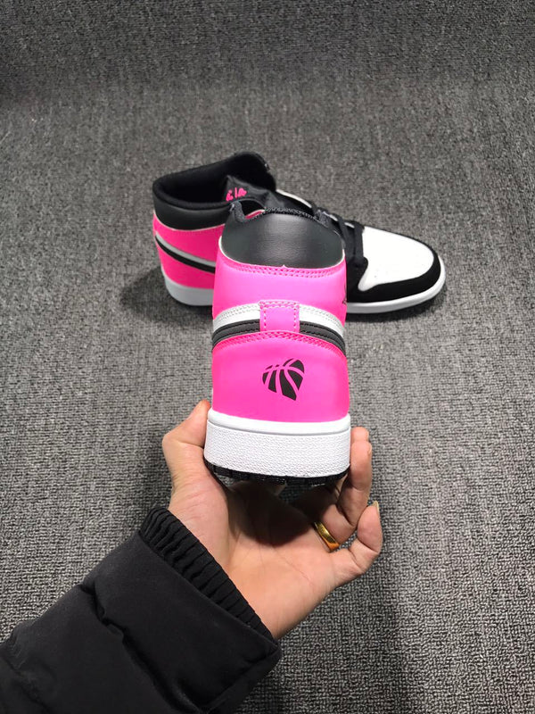 Jordan 1 High Pink Black White Sneakers