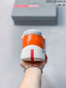 Prada America's Cup Orange Low-Top Lace-Up Sneakers
