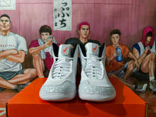 Nike Wrestling Shoes, White and Gray with Orange Accents