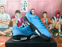 Blue Basketball Sneakers with Black and White Accents