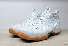 Nike Foamposite Pro White Sneakers with Gum Sole