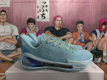 Blue Basketball Sneakers with Patterned Side Panel